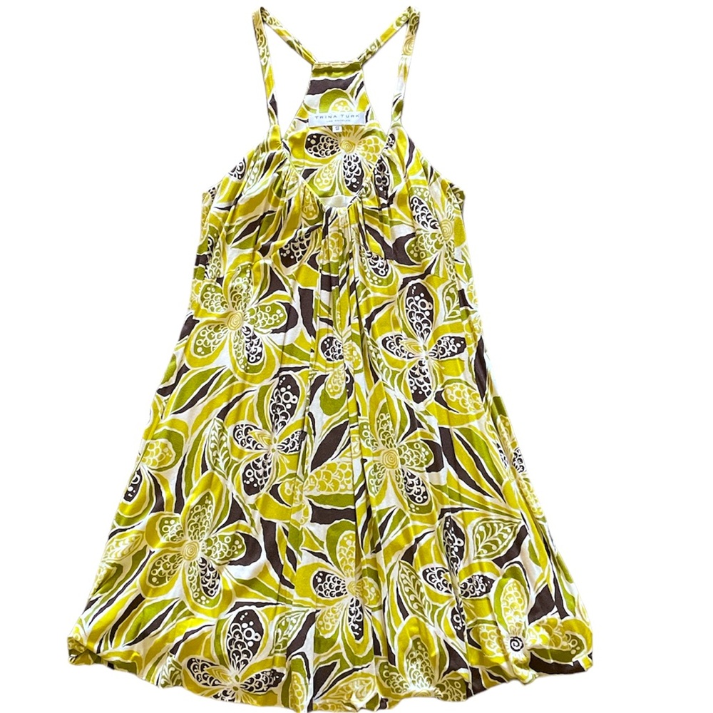 Trina Turk multi print racerback knit swing dress